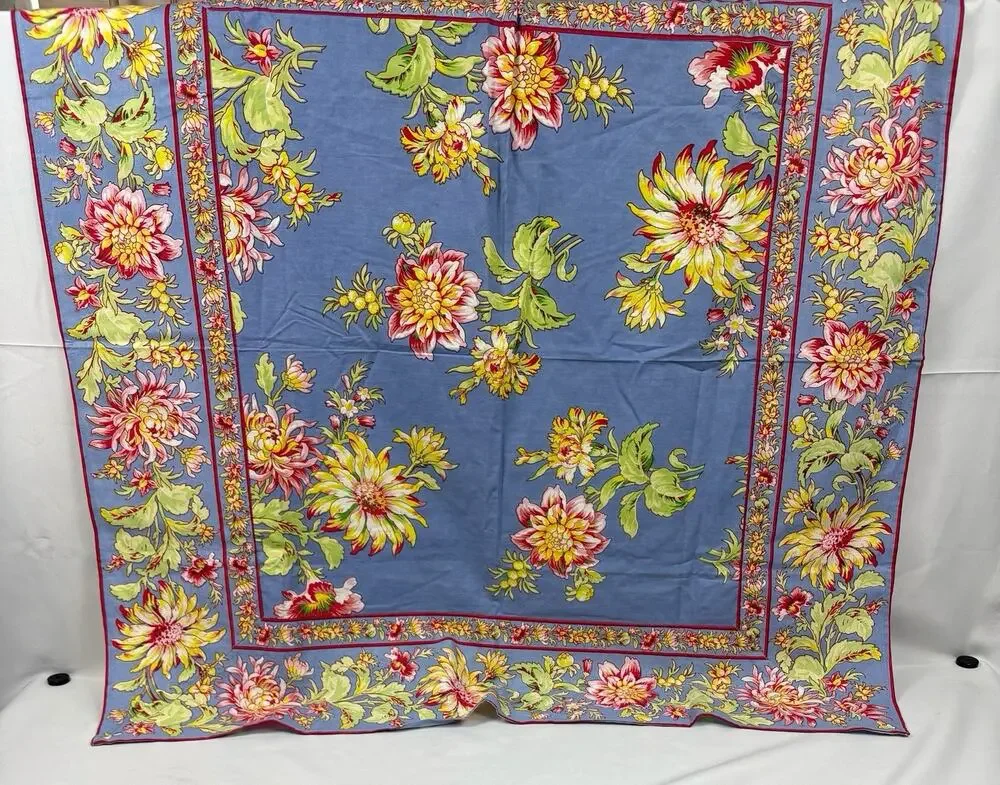 APRIL CORNELL Home Tablecloth/Cafe-cloth 36”x36” Multicolor NEW Dahlia Days